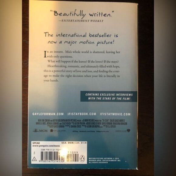 IF I STAY book brand new never used NWOT - Picture 2 of 2